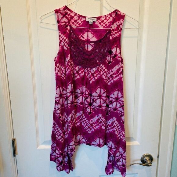 Indigo Tops - Indigo Raspberry Pink Shark Bite Tank Top M